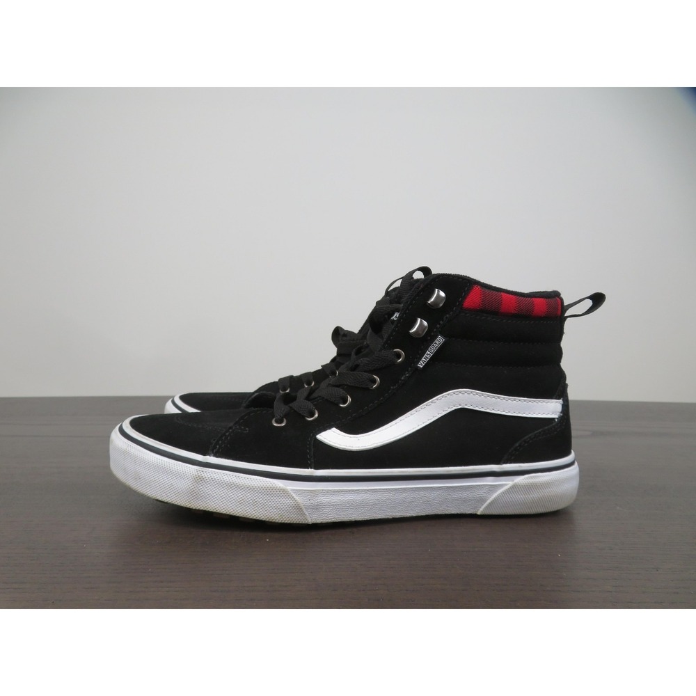 Vans Filmore Hi Vansguard Shoes Boys 7 Black Plaid Skateboarding Sneakers Suede